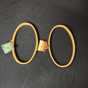 Lot 2 Oval Embroidery Hoops 5X9 Inch Wooden Create A Craft Project Supply - Picture 1 of 11