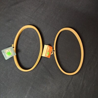 Lot 2 Oval Embroidery Hoops 5X9 Inch Wooden Create A Craft Project Supply - Image 1 of 4