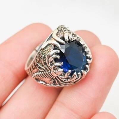 Beautiful Blue Onyx Men's Ring 925 Sterling Silver Lovely Ring, All Size M256 - Image 1 of 4