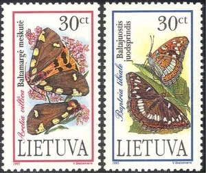 Lithuania 1995 Butterflies/Insects/Moths/Nature/Conservation 2v set (b2035) - Picture 1 of 1