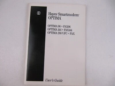 HAYES SMARTMODEM FAX MODEM 96 144 288 USER MANUAL GUIDE INSTRUCTION Genuine Rare - Image 1 of 2