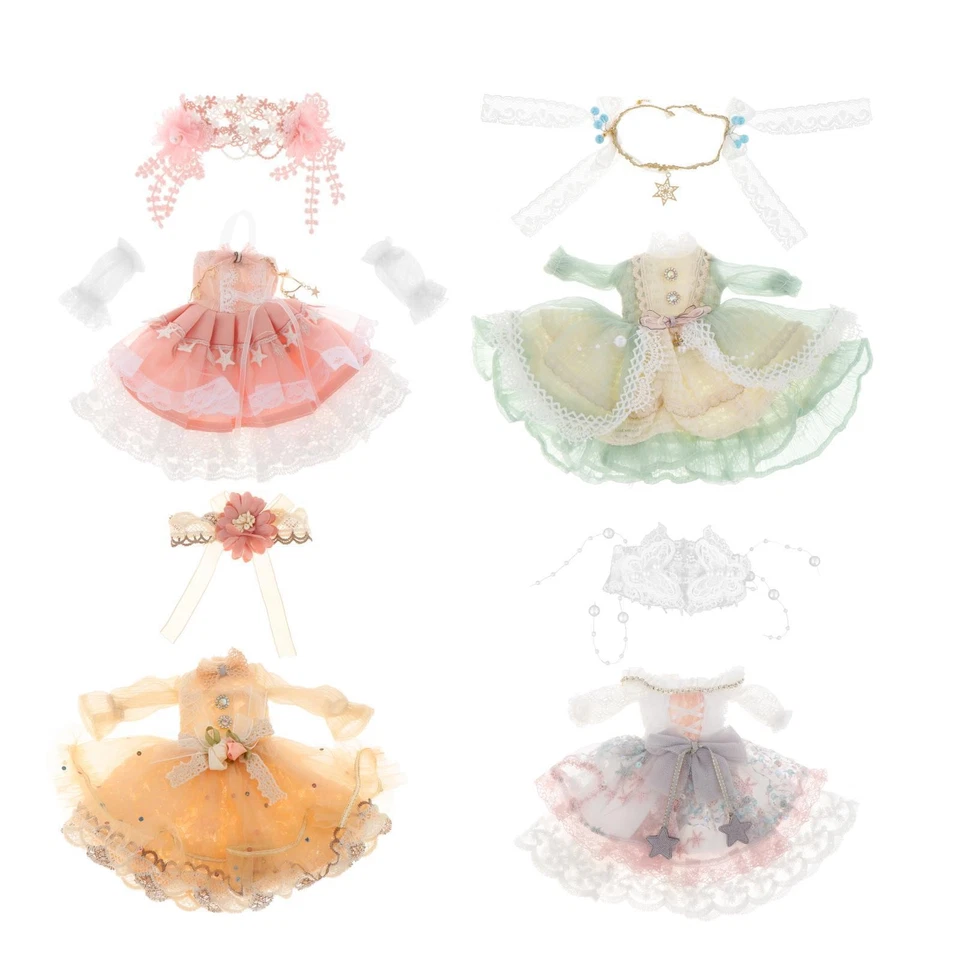 MARKENLOS 1/6 12 Zoll BJD Puppenkleidung Kleid mit Hedb Hmde Lce für Puppenkleid