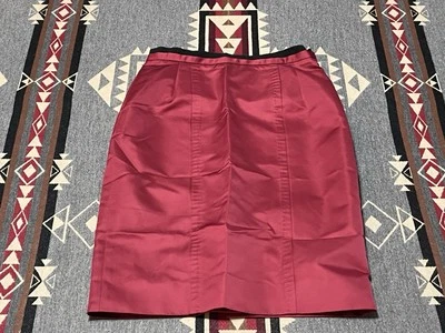 Falda recta Valentino Roma para mujer 4 roja brillante poliéster T38 Foto 1 de 4