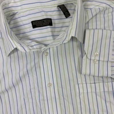 Camisa para hombre Donald J. Trump Signature Collection 18,5 34/35 rayas abotonadas Foto 1 de 4