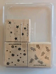 Stampin' Up! BACKGROUND BASICS Set of 3 Rubber Stamps NEW - Picture 1 of 2