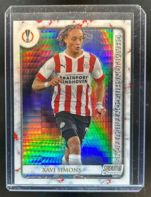 2022 Stadium Club Chrome UEFA Xavi Simons Championship Prism Refractor #/199 - Image 1 of 2