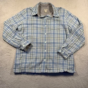 L.L.Bean Women's Flannel Shirt Jacket Fleece Lined Blue Plaid Small S Shacket - Picture 1 of 7