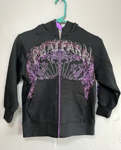 Vintage Phat Farm Boys Size 5 Black Zip-Up Hoodie - Picture 1 of 6