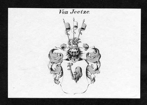 ca. 1820 Jeetze Wappen Adel coat of arms Kupferstich antique print heraldry - Bild 1 von 1