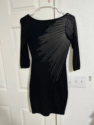 Платье-свитер MARCIANO с украшениями черное - Изображение 1 из 3