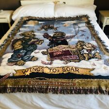 Vintage Boyds Bear Afghan  Throw “Wings To soar” 49" x 69"  Cotton Nice & thick