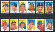 SAINT VINCENT 1989 - FAMOUS BASEBALL PLAYERS / HALL OF FAME - MNH SET OF 12  88b