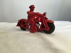 Police Patrol Motorcycle w Rider 1930s, Cast Iron - Picture 1 of 5