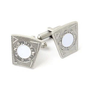 Nuevos Gemelos de Plata Piedra Clave 3D Marca Masónica Grado - Imagen 1 de 3