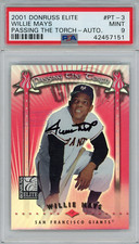 2001 Donruss Elite Passing the Torch Auto PT-3 Willie Mays /100 PSA 9 POP 1