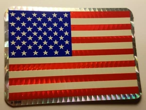 UNITED STATES FLAG USA VINTAGE 1970's PRISM STICKER 2.5 x 3.5 NOS DECAL -NICE! - Picture 1 of 2