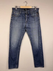 Replay Grover Blue Denim Regular-Tapered Button Fly Comfort Jeans W30 L32 - Picture 1 of 20