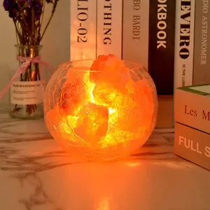 Natural Himalayan Salt Crystal Lamp Night Light Dimmable Salt Lamp for Bedroom - Picture 1 of 10