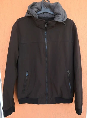 Levis Soft Shell Bomber Jacket Mens Medium Hooded Black - Image 1 of 4