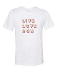 LIVE LOVE RUN, RUNNING, JOGGING, Vintage T SHIRT, Sublimation T, Retro TEE - Picture 1 of 9