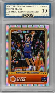 2024 Topps Chrome McDonald's Cooper Flagg Raywave Refractor FCGS 10 GEM MINT - Picture 1 of 2