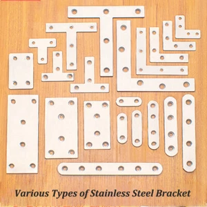 Steel Flat Right Angle Bracket L Shape Corner Repair Brace Mending Plate Shelf - Picture 1 of 36