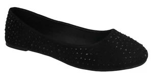 Spot On Mujer Negro sin Cordones Bailarinas Zapatos Planos Ocasionales F8R0323 - Imagen 1 de 11
