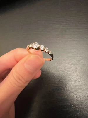 Gelbgold Ring 14 K/ 585 mit Zirkonia, Größe 50 - Bild 1 von 4