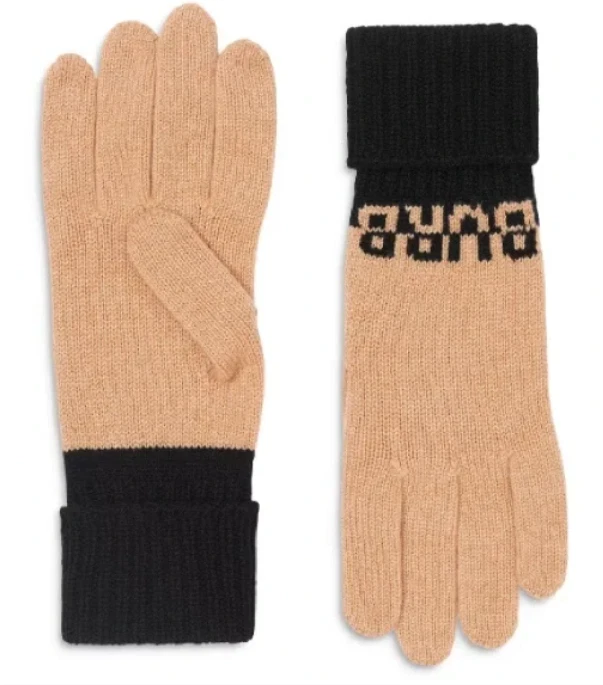 NUEVO Guantes Burberry Unisex-Camel-Mezcla de Cachemira-TB Dorado Logo Talla S/M 8060107 Foto 1 de 2
