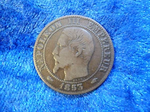 France 5 Centimes 1853 A F - Picture 1 of 2