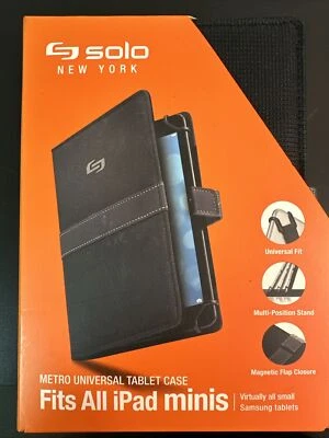 NEW Solo New York Metro Universal Black Tablet Case— Fits All iPad Minis - Image 1 of 2