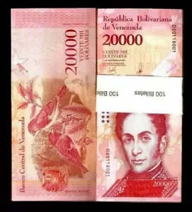 2,000,000 BOLIVAR Venezuela 20000 x 100 Pcs Lot BUNDLE P-99 2016-2017 - Picture 1 of 4