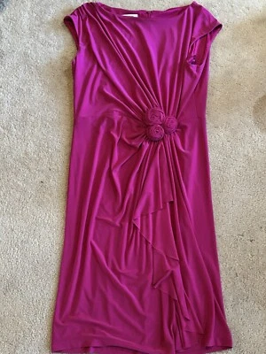 Vestido de fiesta para mujer Jones Studio acanalado fucsia talla 8 Foto 1 de 4