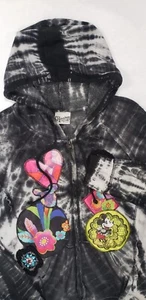 Disney Kingdom Couture Zip Sweatshirt Tie-dye Medium Disneyland Hoodie Patches - Picture 1 of 10