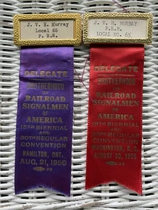 2 PRR Brotherhood of Railroad Signalmen of Baltimore MD Convention Bänder - Bild 1 von 2