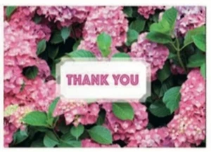 Tarjetas de agradecimiento - Hortensias rosas - 8 ct - Imagen 1 de 1