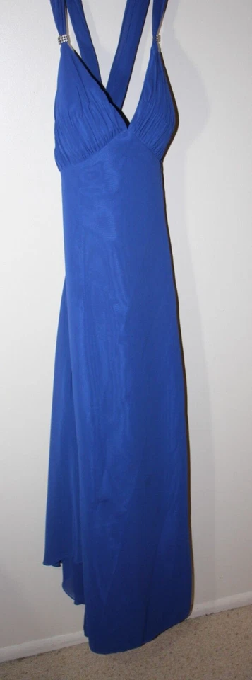 royal blue Prom Evening Bridesmaid's Dress size 10 Halter neck bare back detail - Image 1 of 4