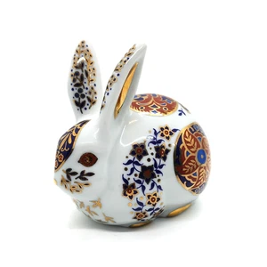 Vintage Imari Hase Kaninchen handbemalt Porzellan Figur Japan Gold Akzente Floral - Bild 1 von 10