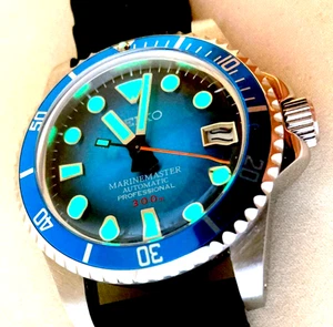 Mod NH35 BLUE MILSUB Diver Navy Master Sea Marina Combat Vintage Acrylic Dome - Picture 1 of 18