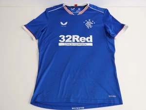 Rangers FC 2020/21 Castore Heimtrikot blau Größe L 32 rot Sponsor - Bild 1 von 6