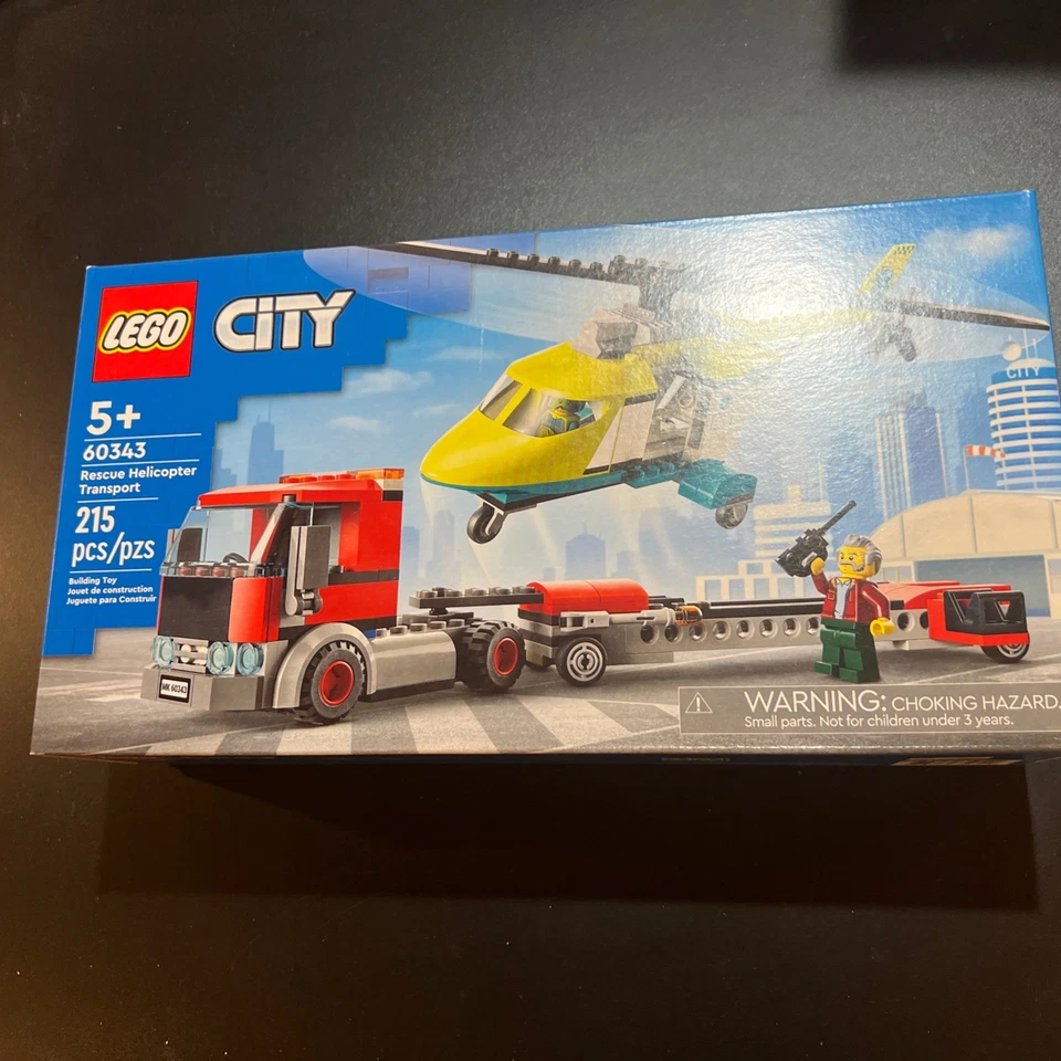 GENUINE LEGO CITY Rescue Helicopter Transport Set #60343 BRAND NEW in SEALED BOX - Image 1 of 2