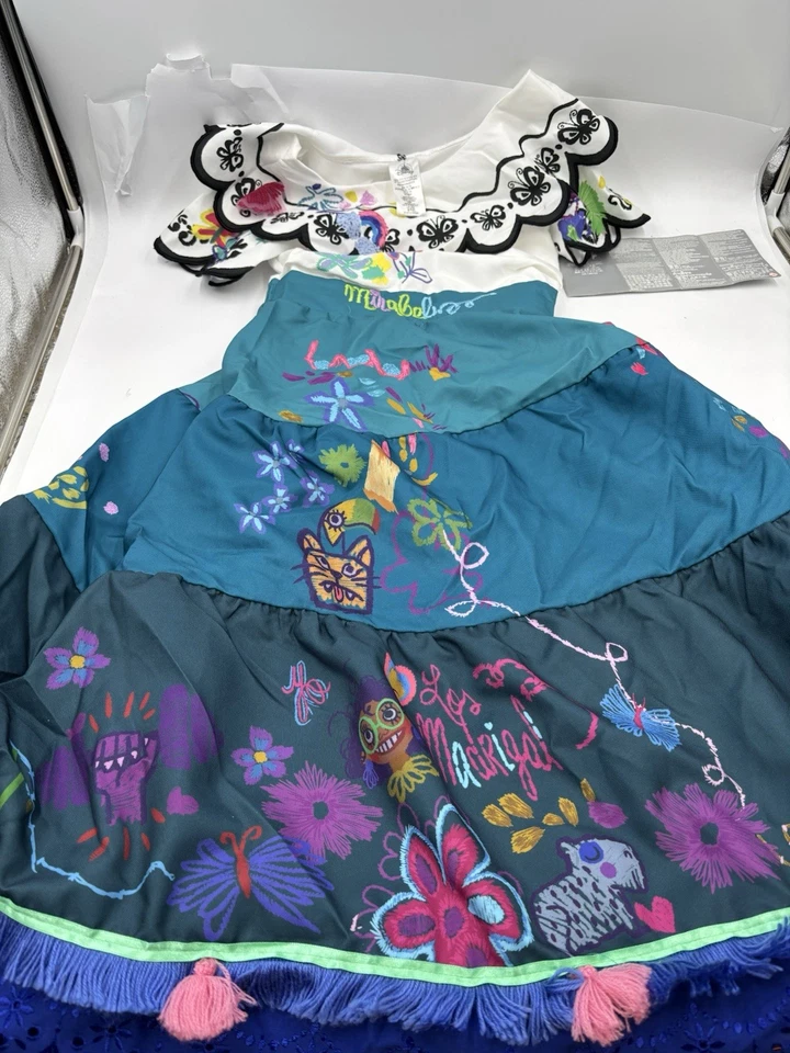 Encanto Disney Costume Dress Mirabel Butterfly 9-10 G H22-7 Girls Dress