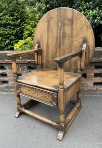 17th Century Style Oak Monks Bench / Hall Settle - Picture 1 of 19