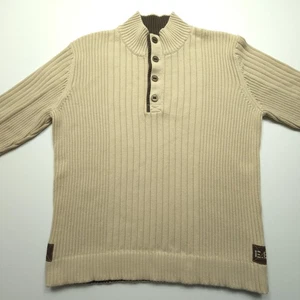 Suéter Eddie Bauer Hombres XL Marrón Tostado Pullover Grueso Henley Cuello Simulado Tejido Acanalado - Imagen 1 de 23