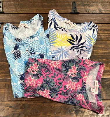 Fresh Produce Set of 3 Womans Blouse Tops Cotton Short Sleeve Round Neck — 第 1/4 张图片