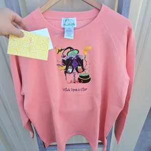 NEW Quacker Factory Witch Upon a Star Halloween Sweater Orange QVC XL Women's - Picture 1 of 12