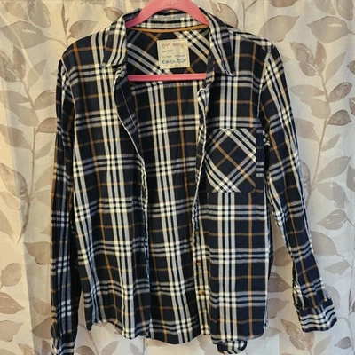 Camisa de Franela Niña Krazy Calce Novio Ligera Para Mujer L 100% Algodón Azul Marino Foto 1 de 4