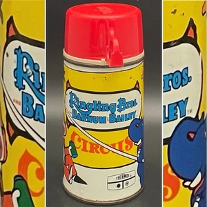 Thermos Bottle 2807 Ringling Bros Barnum & Bailey Vacuum Flask 1970 USA 6.5"tall - Picture 1 of 21