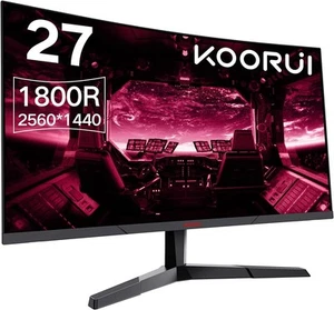 Koorui 27E6QC Moniteur Gaming 27" QHD 2560x1440 HDMI DP AMD FreeSync 144Hz 1800R - Photo 1/6