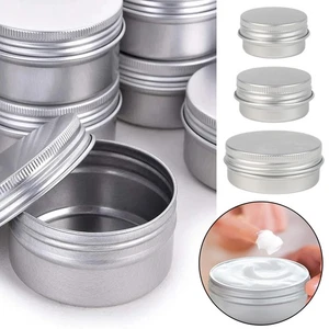 19ml-37ml Metal Storage Tin Jar Small Round Craft Stash Pot Lip Balm Cosmetics - Picture 1 of 15